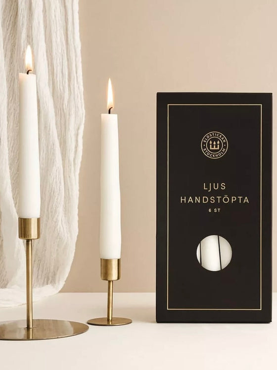 Hand-cast candles 'Eldstickan' White