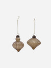 Christmas bauble 'Fluted drop' Amber (2pcs)