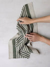 Tea towel linen 'Green Stripe'