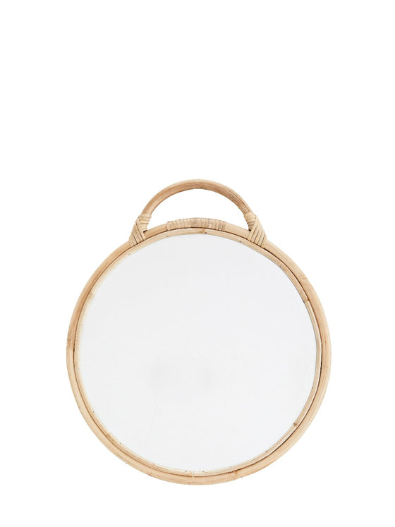 Round mirror 'Bianca' bambu
