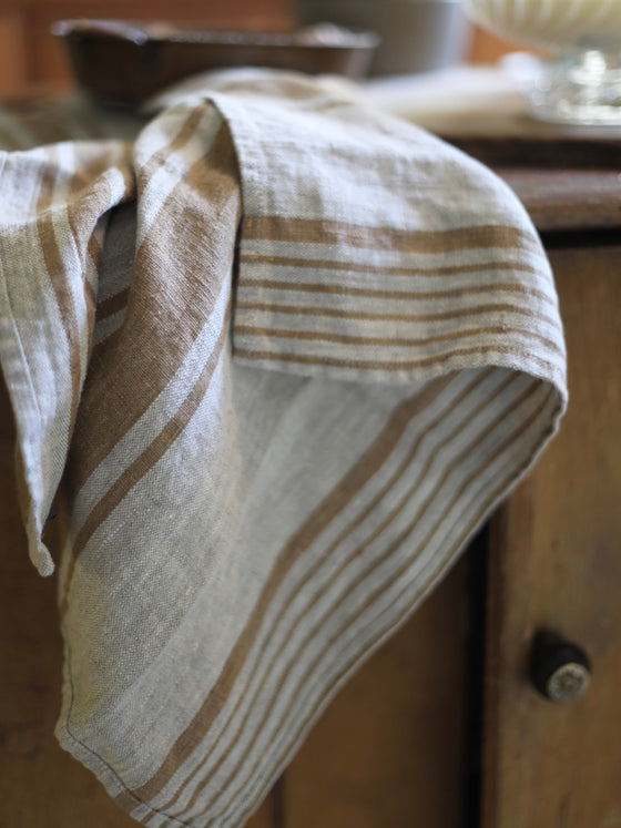 Tea towel linen 'Sandy Stripe'