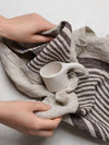Kökshandduk linne 'Mocha Brown Stripe'