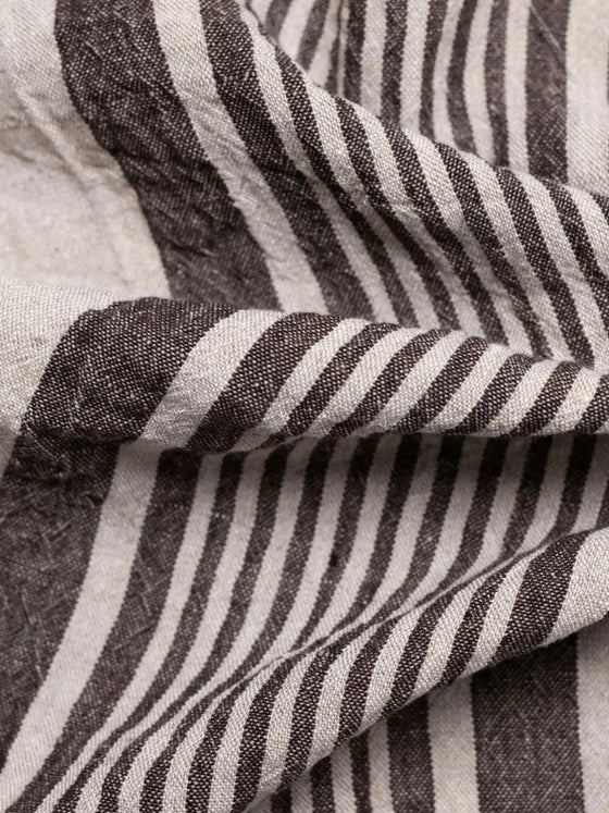 Kökshandduk linne 'Mocha Brown Stripe'