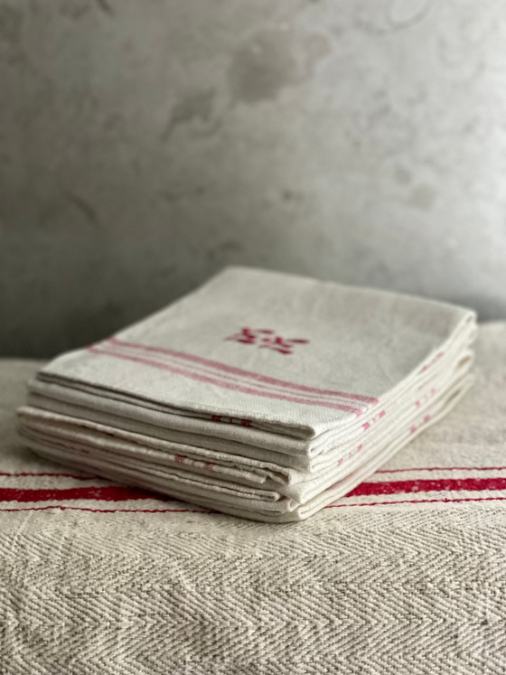 Linnehandduk 'Monogram' Vintage