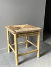 Wooden stool 'Bamboo' Rattan