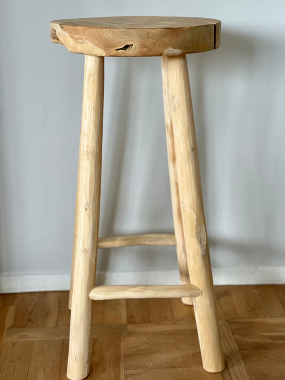 High stool 'Nature' Teak 72cm