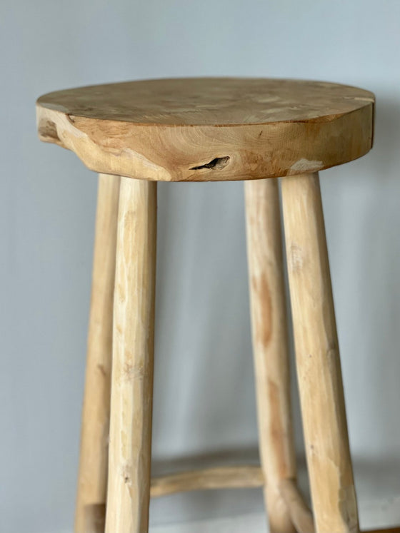 High stool 'Nature' Teak 72cm