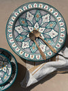 Moroccan handmade ceramic platter 'Safi' Green 40cm