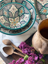 Moroccan handmade ceramic bowl 'Safi' Green 25cm