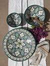 Moroccan handmade ceramic platter 'Safi' Green 40cm