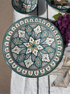 Moroccan handmade ceramic platter 'Safi' Green 40cm