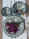 Moroccan handmade ceramic platter 'Safi' Green 40cm