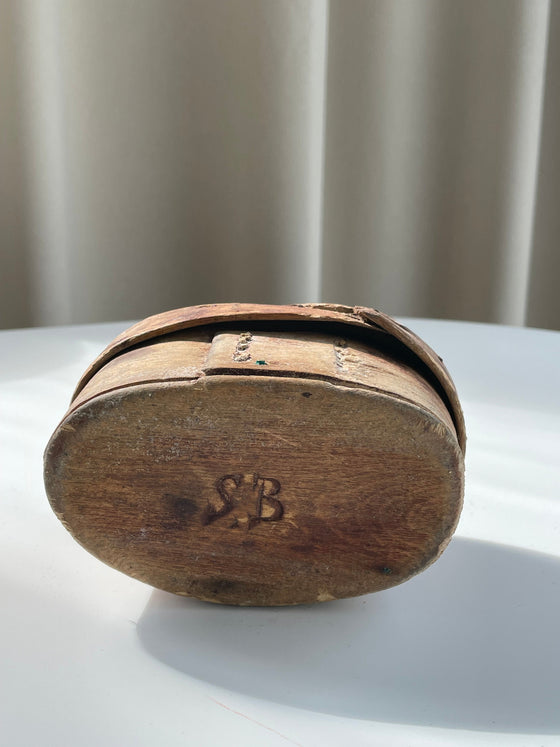 Träburk med lock 'Svepask' vintage