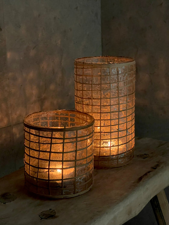 Vase Candle holder 'Hay' glass (L) 