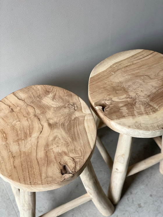 Teak stool 'Nature' 