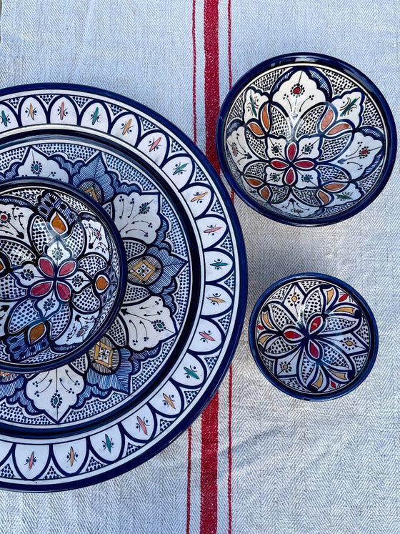 Moroccan platter 'Safi' Blue 40cm