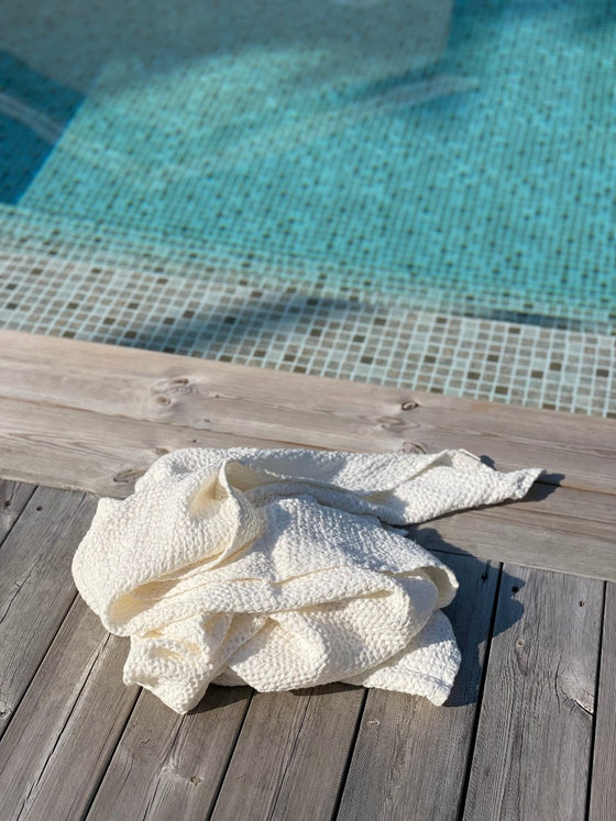 Bath towel 'Waffel' White