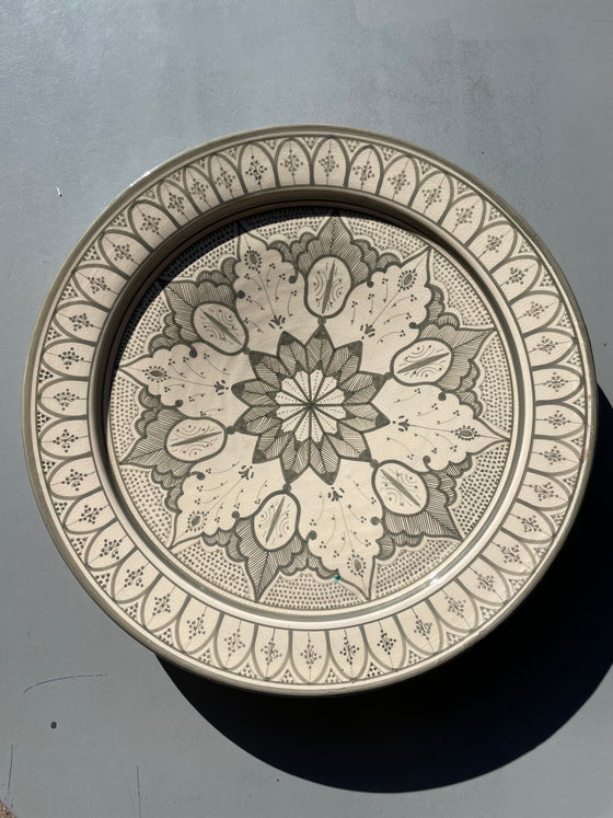 Moroccan platter 'Safi' Grey 40cm