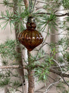 Christmas bauble 'Fluted drop' Amber (2pcs)