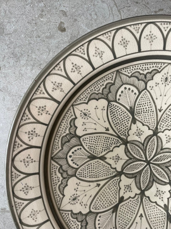 Moroccan platter 'Safi' Grey 40cm