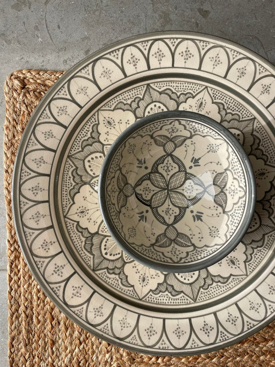 Moroccan platter 'Safi' Grey 40cm