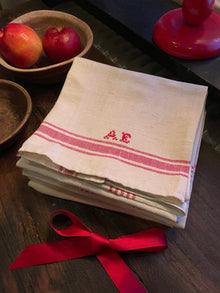  Tea towel 'Monogram AE' Vintage