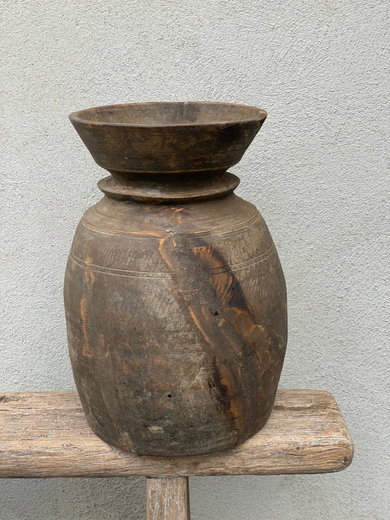 Kulipot – Vintage träkruka 'Nr 28'