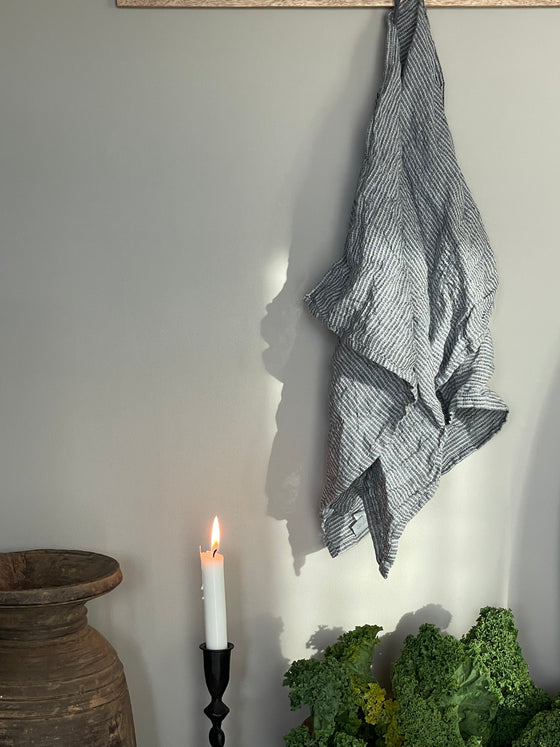 Kökshandduk linne 'Denim Stripe'