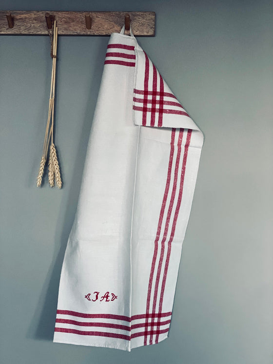 Linnehandduk 'Monogram' Vintage