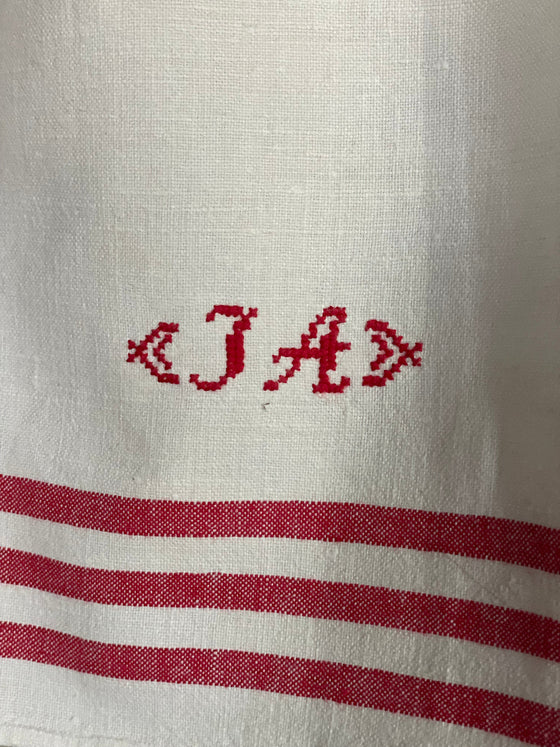 Linnehandduk 'Monogram' Vintage