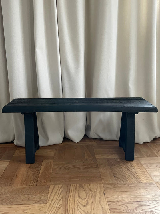 Wooden bench 'Recycled' Black 90cm