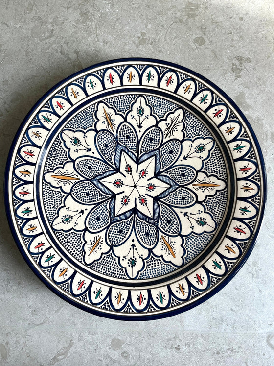 Moroccan platter 'Safi' Blue 40cm - Outlet 10