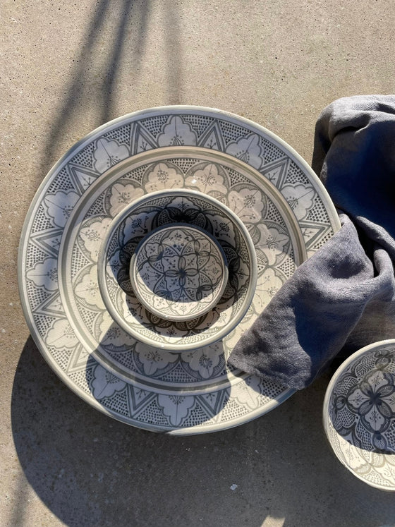 Marockanskt fat 'Safi' Grey - 40cm