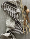 Tea towel linen 'Mocha Brown Stripe'