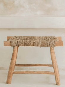  Wooden stool 'Porto' Rattan