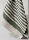 Tea towel linen 'Green Stripe'