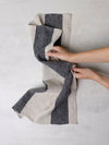 Kökshandduk linne 'Black Stripe'