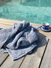 Bath towel 'Waffel' blue